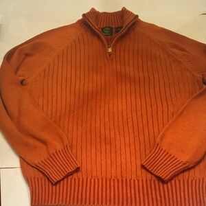 Men's Orange Half-Zip Sweater